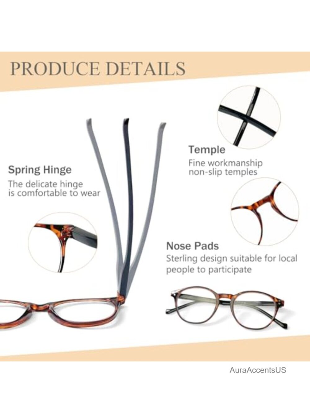 5 Pairs Reading Glasses Spring Hinge Readers Standard Fit for Men & Women